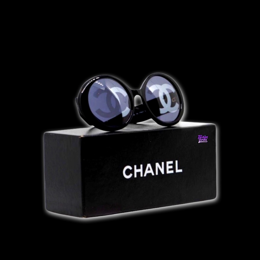 Vintage Chanel 1993 Runway Mirror CC Logo Editorial Round Lens Sunglasses - Picture 17 of 17